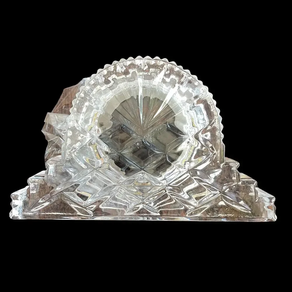 Crystal Legends by Godinger Cut Lead Crystal Mantle Clock Gift New Old Stock